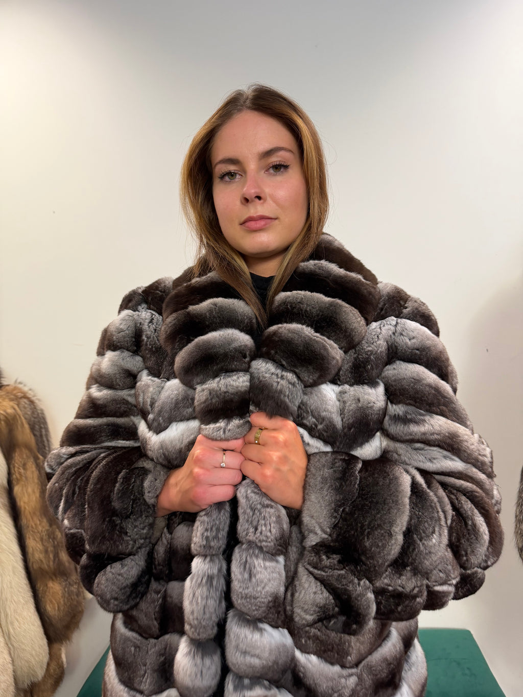 Chinchilla Fur Coat — Large Size, Real Chinchilla Fur