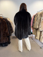Mink Fur Cape, Black Butterfly, One Size