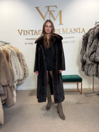 Dark Brown Mink Fur Coat, L/XL, Full Length