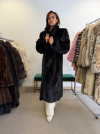 Mink Fur Coat, Black SAGA Pelsland, XXL