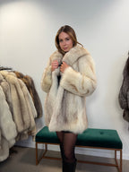 White Fox Fur Jacket, Size M
