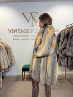 Grey Fox Fur Jacket, Medium, Golden Lining