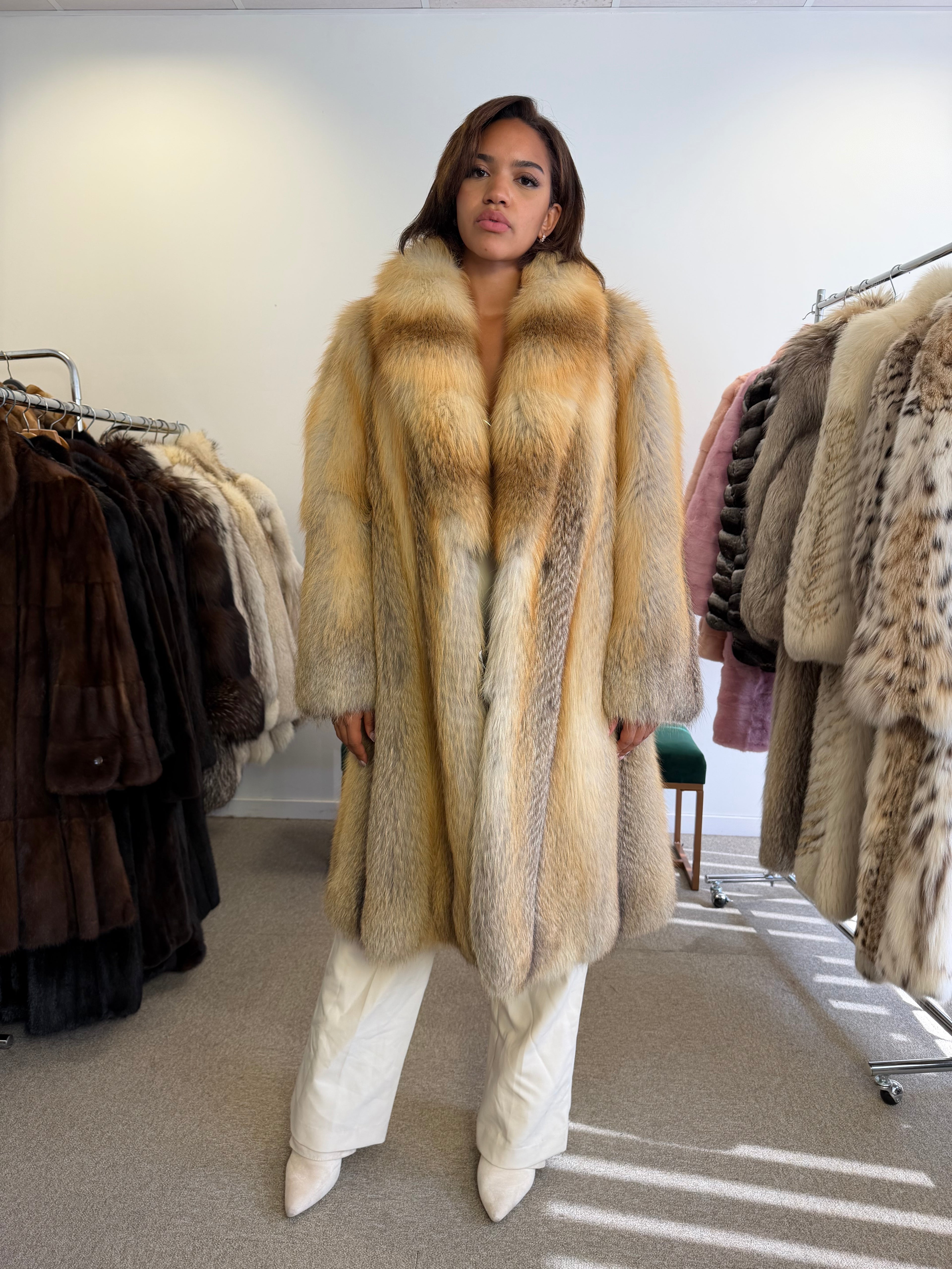 Golden Island Fox Fur Coat, SAGA FOX, luxury XXL