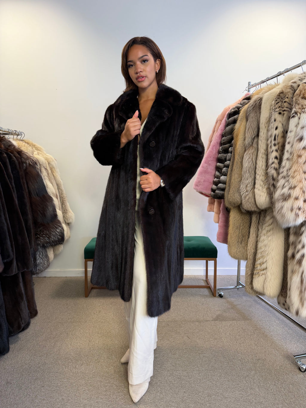 Mink Fur Coat, Royal Vintage, Size M