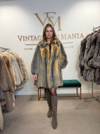 Grey Fox Fur Jacket, Medium, Golden Lining