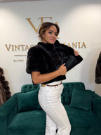 Almost Black Mink Fur Jacket, M/L, New