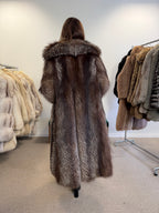 Silver Fox Fur Coat, Full Length, Size M