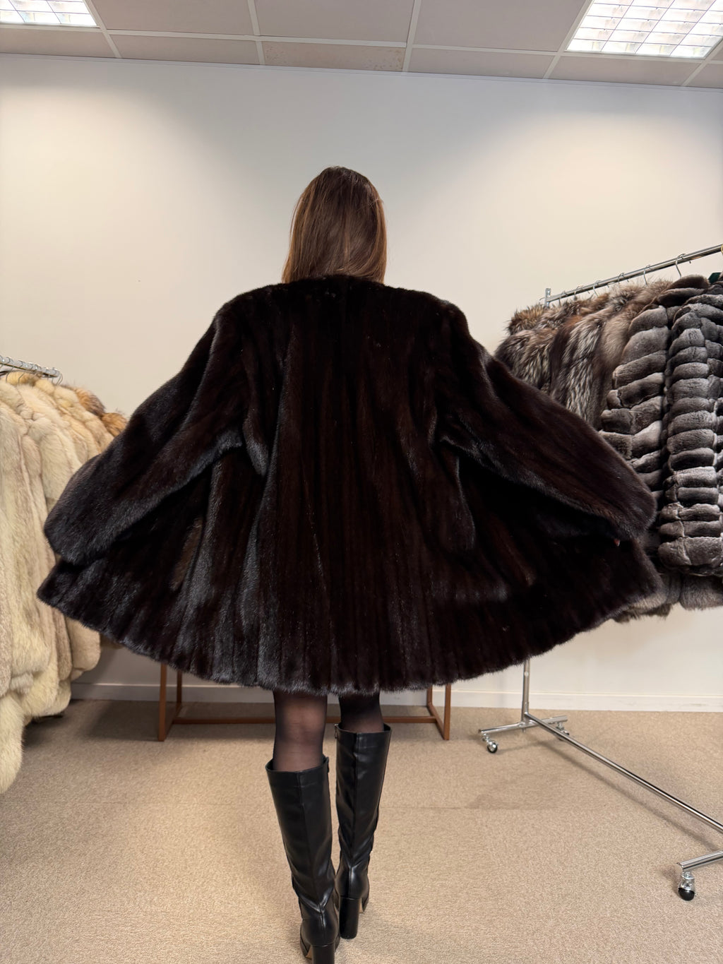Mink Real Fur Jacket, Neckless Style, New