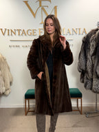 Brown Sheared Mink Fur Coat, Large, High Quality