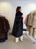 Mink Fur Coat, Black SAGA Pelsland, XXL