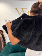 Dark Blue Mink Fur Jacket, M/L, New, Luxury Design