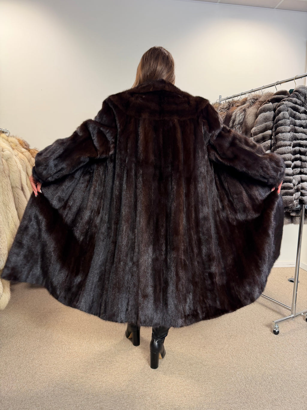 Mink Fur Coat, SAGA, Size XXL