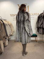 Silver Fox Fur Coat, XL, Super Fluffy