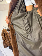 Brown Thick Mink Fur Coat, XL, Flexible