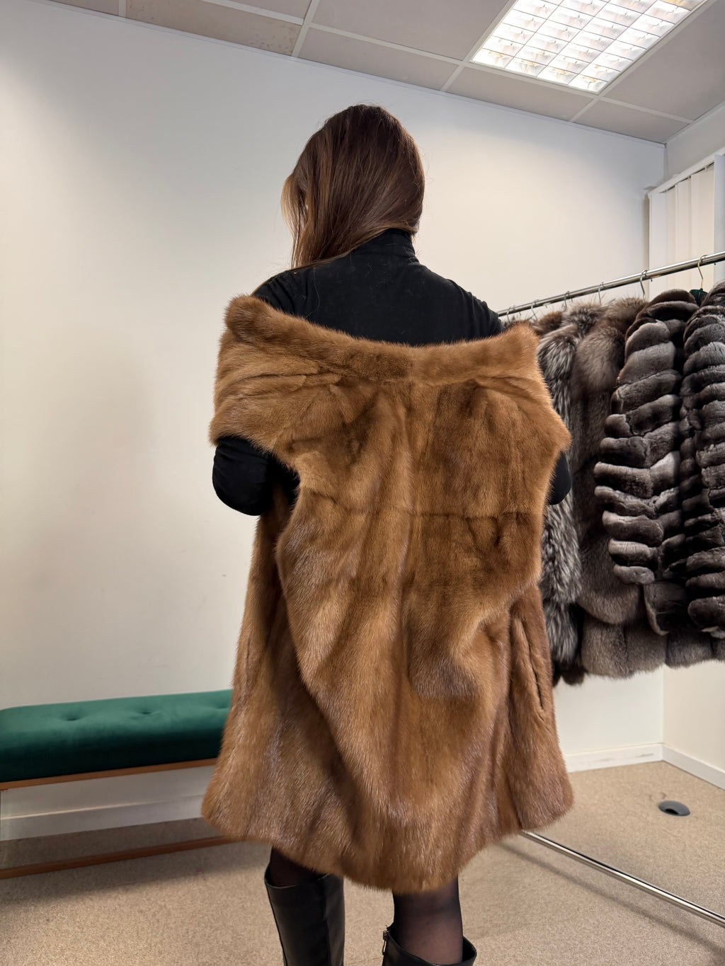 Mink Fur Vest, Pastel, Size M