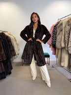 Mink Fur Coat, Brown Pieced, Medium