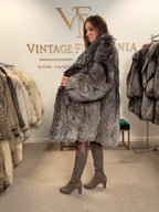 Silver Fox Fur Coat, XL, SAGA, Fluffy