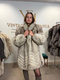 White Nordic Fox Fur Coat, Medium, Thick Pelt