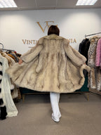 White Nordic Fox Fur Coat, Large, Outlet