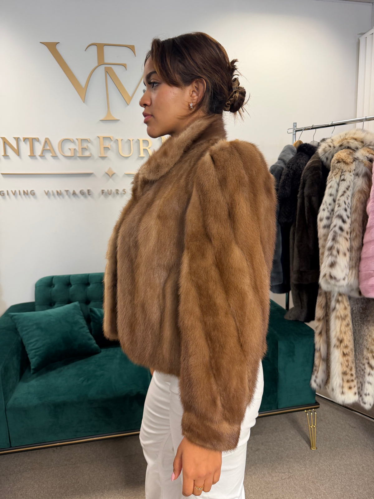 Pastel Mink Fur Jacket, Medium
