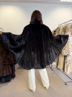 Mink Fur Cape, Black Butterfly, One Size