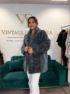 Blue-Grey Dyed Mink Fur Jacket, Medium, German, New