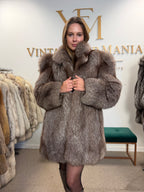 Crystal Fox Fur Jacket, Medium, Fluffy