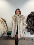 White Nordic Fox Fur Coat, Size XL