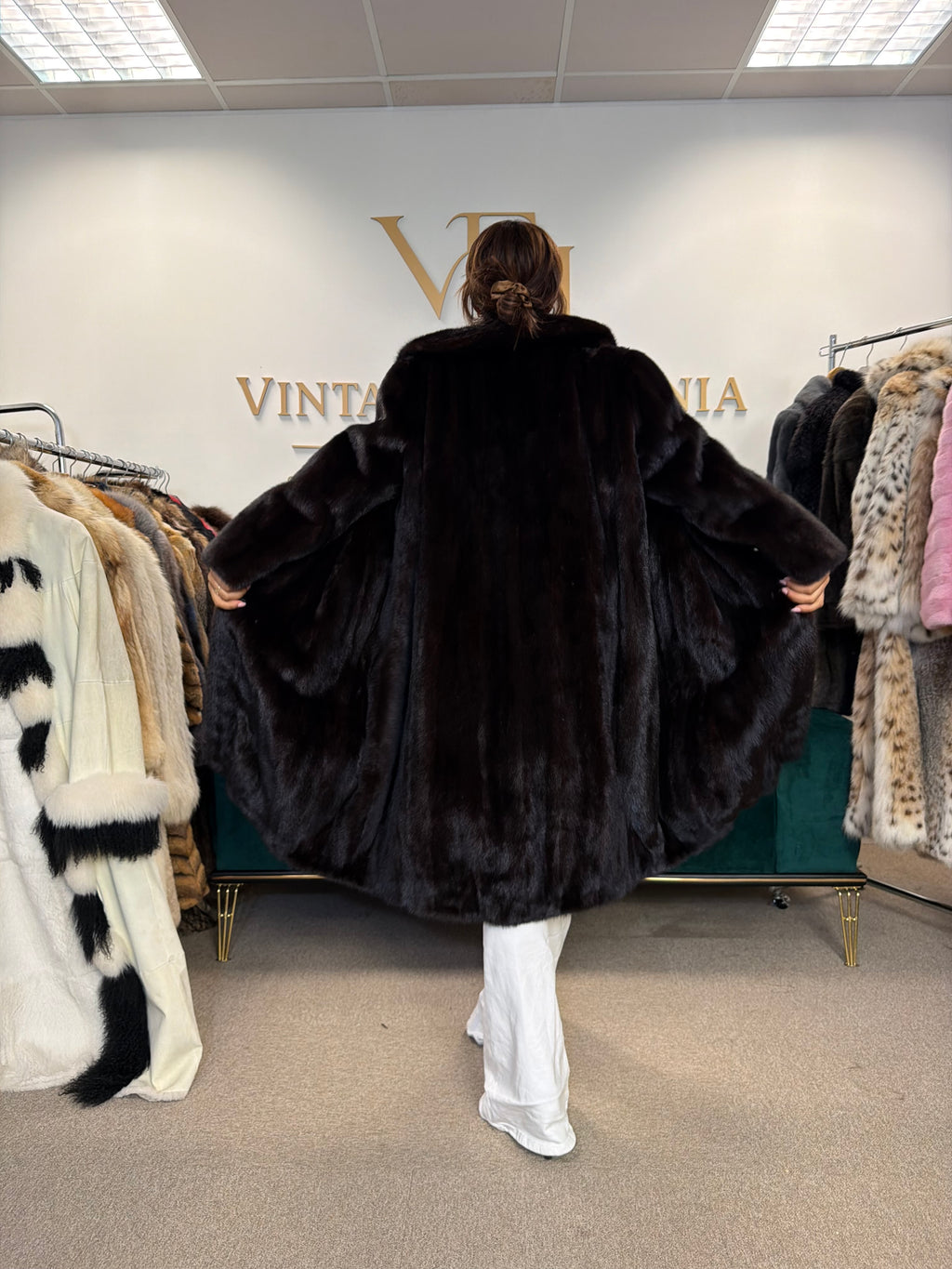 Thick Dark Brown Male Mink Fur Coat, XL, Extra Warm