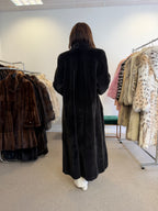 New Mink Fur Coat, Dark Sapphire Sheared, Size L