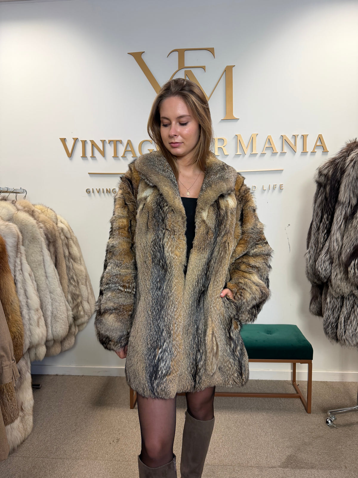 Coyote Fur Jacket, Medium, Soft