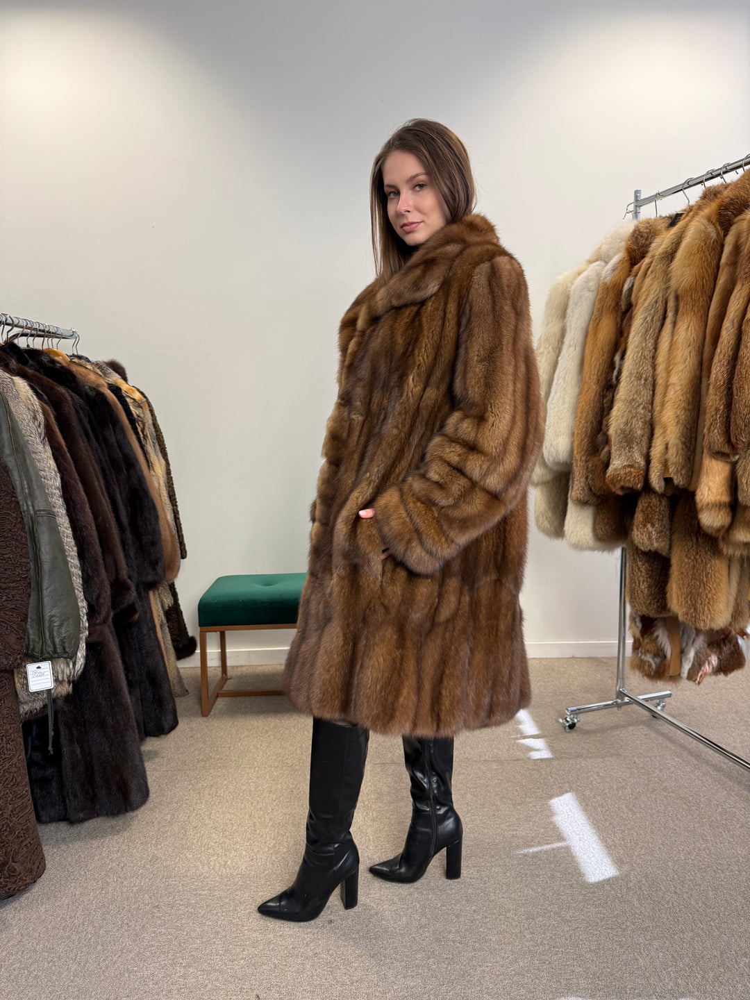 Sable fur coat Doublesided Medium size