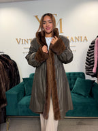 Brown Thick Mink Fur Coat, XL, Flexible