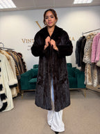 Dark Brown SAGA Mink Fur Coat, Medium