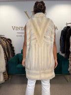 White Mink Fur Vest, Large