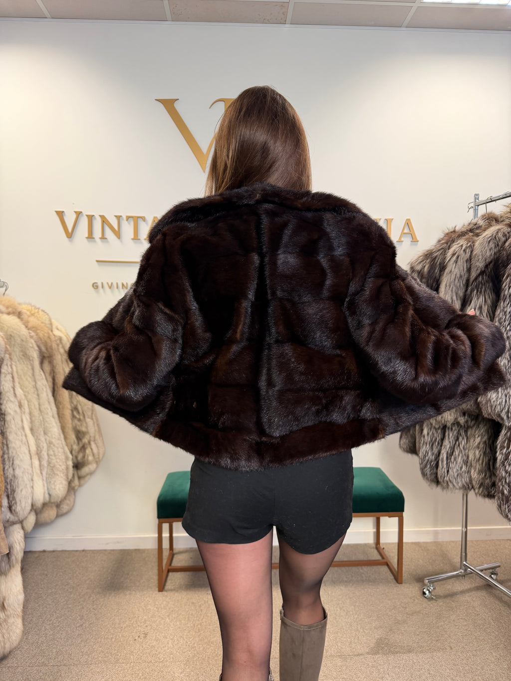 Mink Fur Jacket, Medium, Horizontal Pelt Design