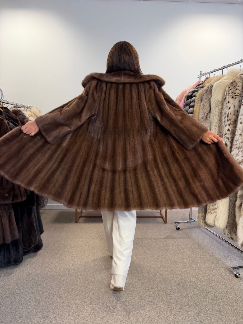 Pastel Mink Fur Coat, Medium