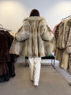 Coyote Fur Coat, Hip Length, Size XL