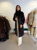 Mink Fur Coat, Dark Brown, Medium