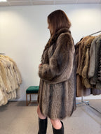 Raccoon Fur Coat, Luxury Lining, Size M