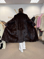 Brown Mink Fur Coat, M/L, Full Length