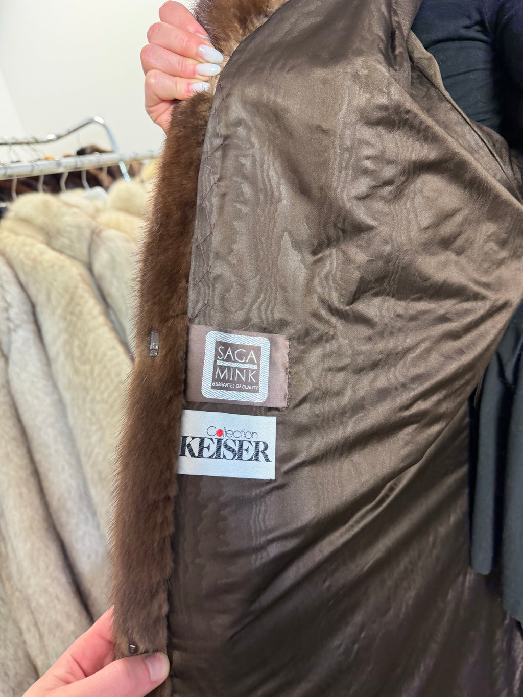 Mink Fur Coat, SAGA, Full Length, Size XXL