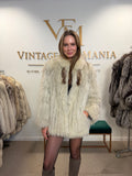 White SAGA Fox Fur Jacket, Medium