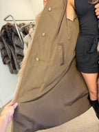 Fox Fur Coat, Brown, Full Length, Reversible, Size L
