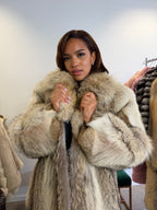 Coyote Fur Coat, Hip Length, Size XL