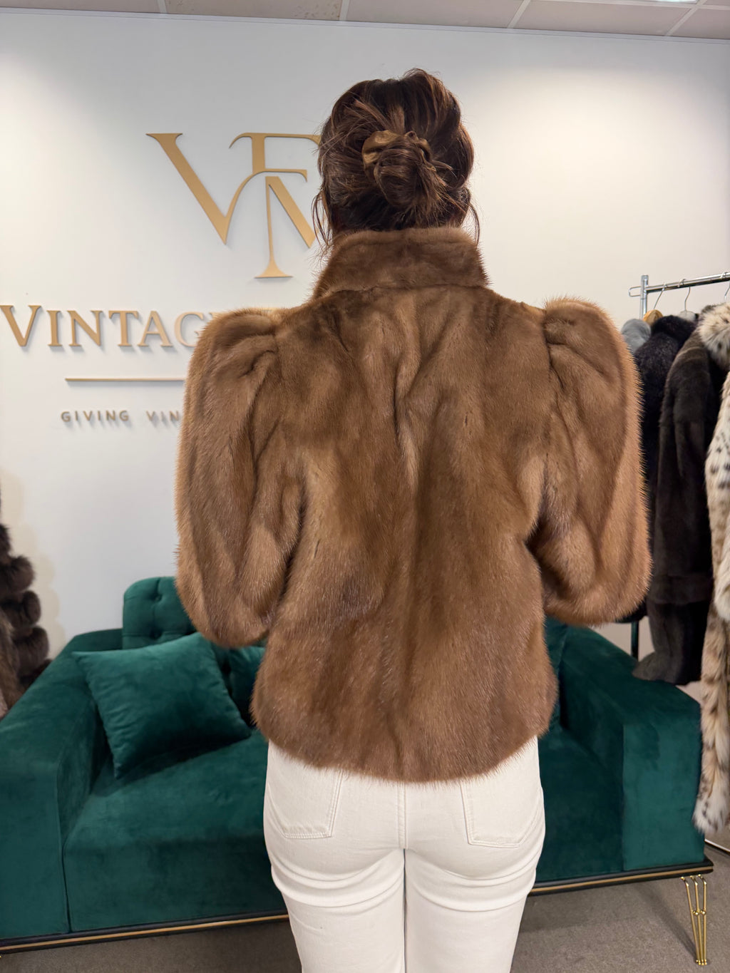 Pastel Mink Fur Jacket, Medium