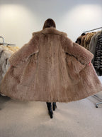 Fox Fur Coat, Brown, Full Length, Reversible, Size L