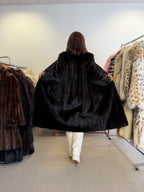 Mink Fur Coat, Dark Brown, Medium