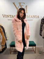 Pink Mink Fur Coat, Medium, New