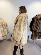 Fox Fur Coat, White Nordic, Size M